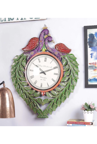 Multicolour Solid Wood Wall Clock